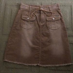 Tan corduroy high waisted Skirt.